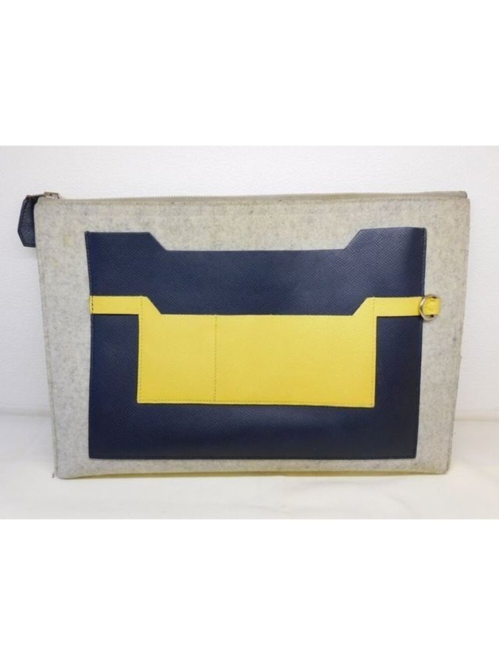 Hermes Too Felt Leather Secondbag Clutch